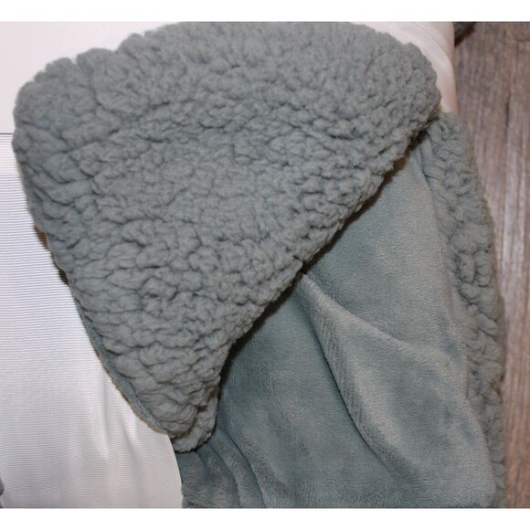 UGG Basia Fur Lined Reversible 50" x 70" Throw Blanket Blue Green NEW! - Picture 3 of 4